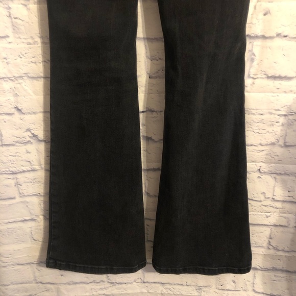 Free People x We The Free Jayde Retro High Rise Flare Stretch Jeans Onyx 27 - Picture 6 of 7